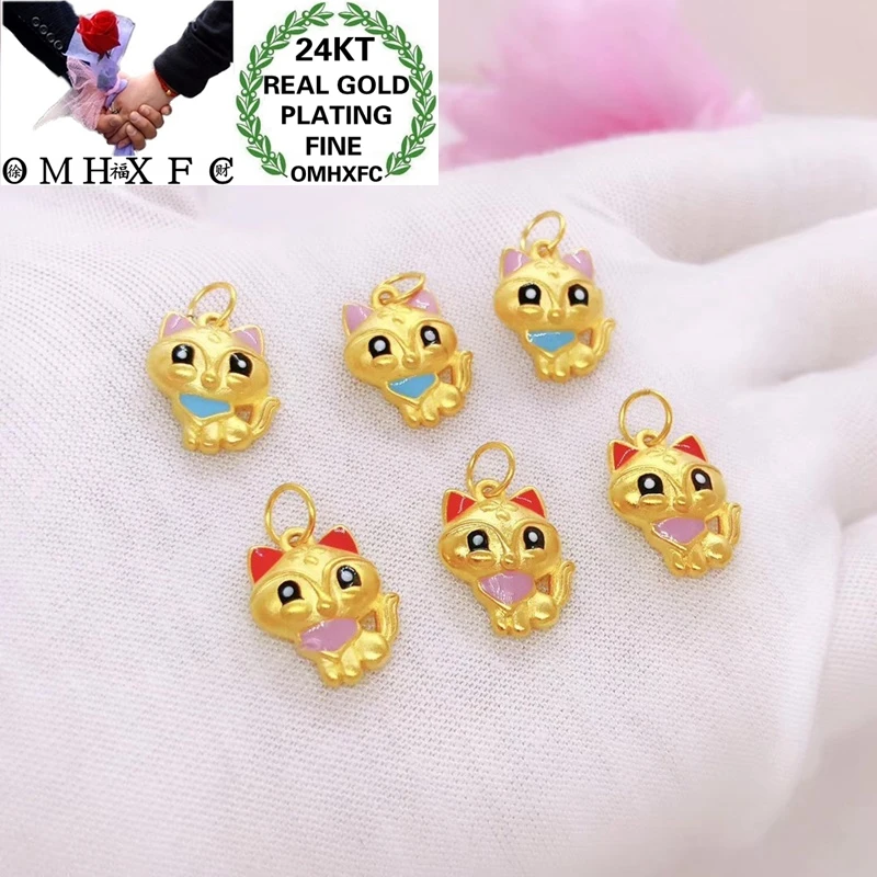 

OMHXFC оптовая продажа YM25 Европейская мода для женщин и девочек подарок на день рождения и свадьбу Милая лиса DIY аксессуары 24 карата золотой ку...