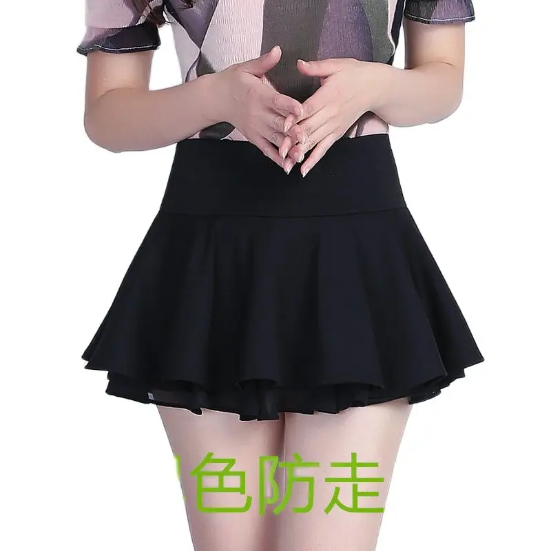 Юбка женская трапециевидная с оборками короткая Пляжная завышенной талией