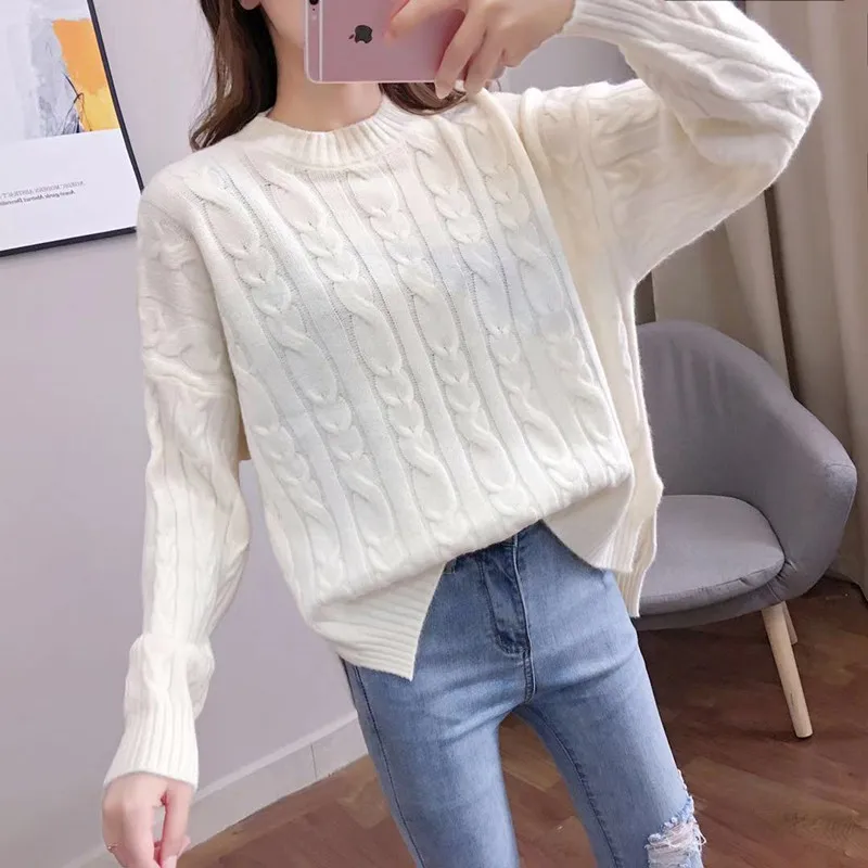Женский свободный свитер в Корейском стиле Новинка 2021 года Сезон осень-зима