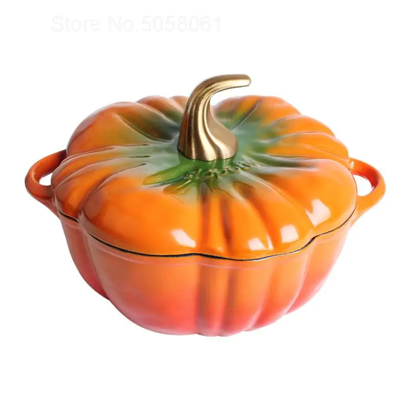 Литая как тыква горшок антипригарная сковорода утолщенная Эмаль чугунная