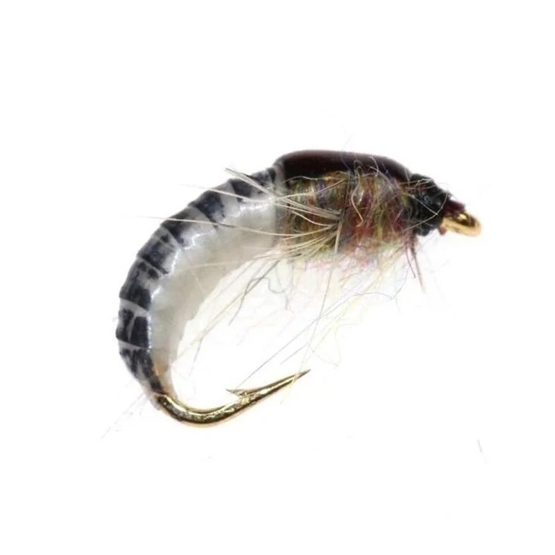 

PULLINE 1/2/4PCS #12 Brass Bead Head Fast Sinking Nymph Scud Bug Worm Flies Trout Fly Fishing Lure Bait Fishing Hook