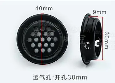 30mm black flat 10 шт./лот 30 мм/35 мм/40 мм/43 мм/65 мм из нержавеющей стали вентиляционное отверстие шкаф украшение шкафа респирадеро круглая вентиляционная система - Цвет: 30mm black flat