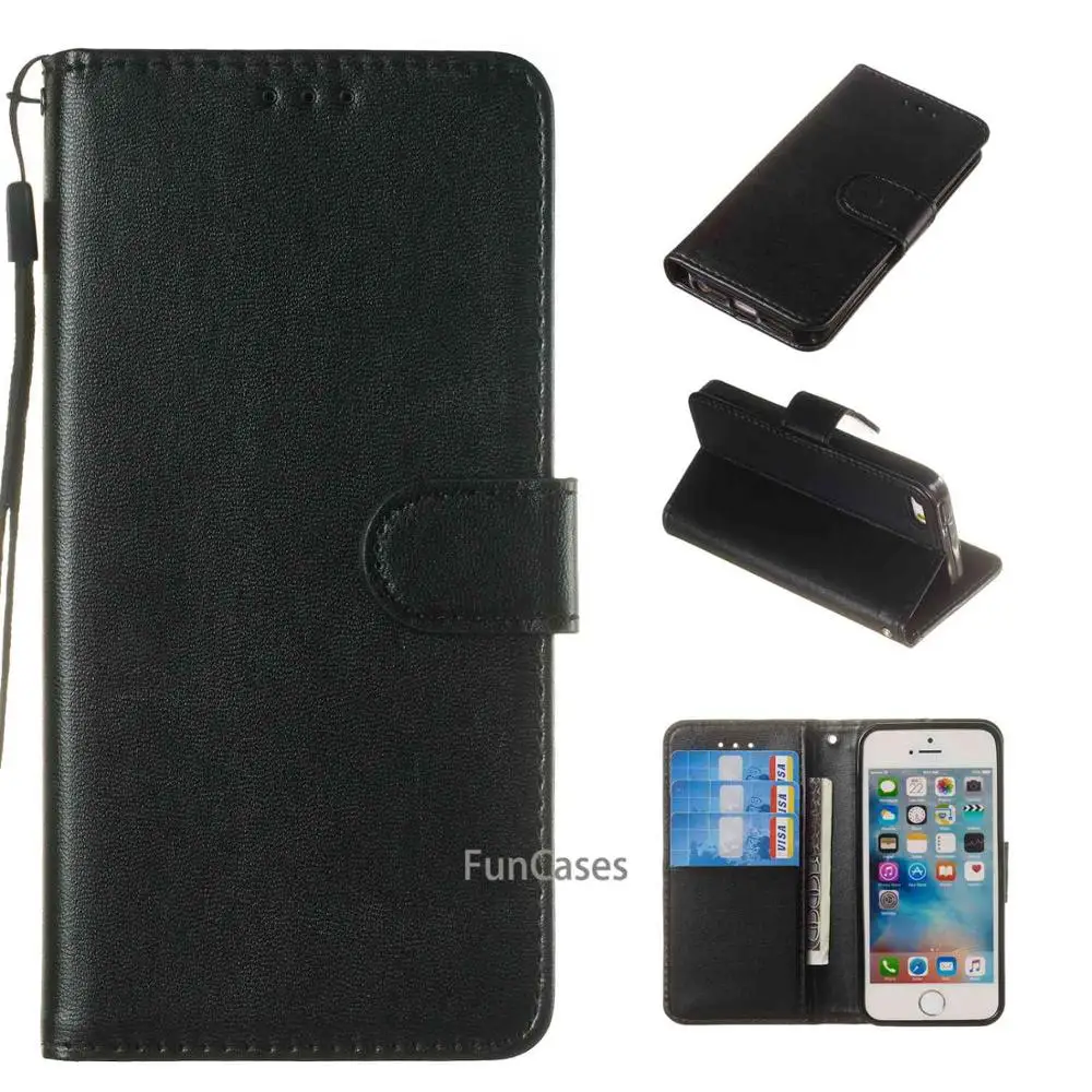 Кожаный флип чехол для телефона iPhone 5 5S SE ретро слот карт полное покрытие Etui Capinha