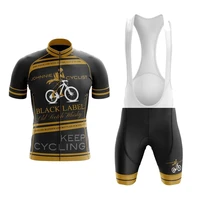 2022 new black cycling jersey set short sleeve bike clothing and bib shorts gel breathable pad summer maillot ciclismo hombre