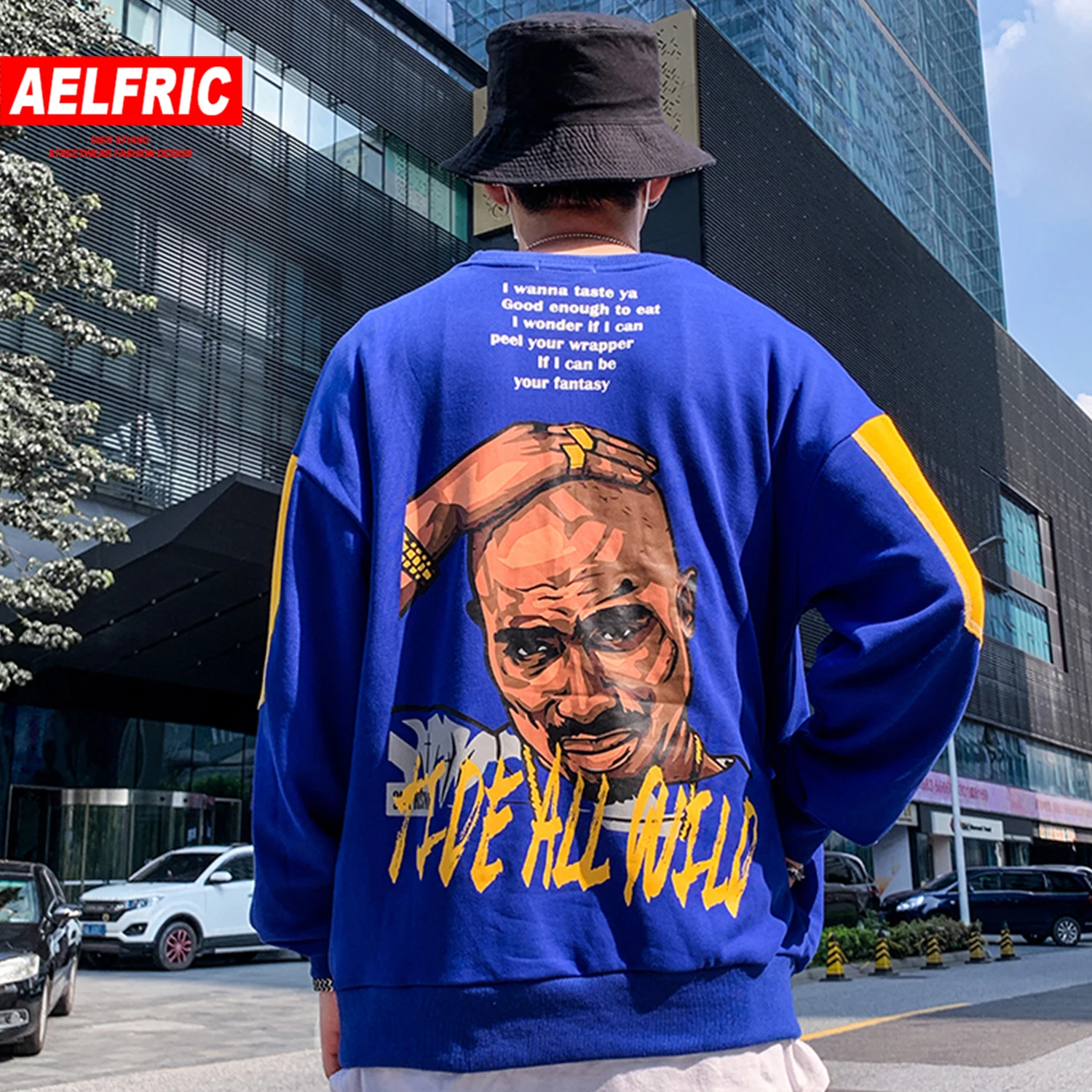 AELFRIC забавные толстовки с принтом лысых мужчин Harajuku Уличная Повседневная хлопковая пуловер модная одежда оверсайз длинный рукав