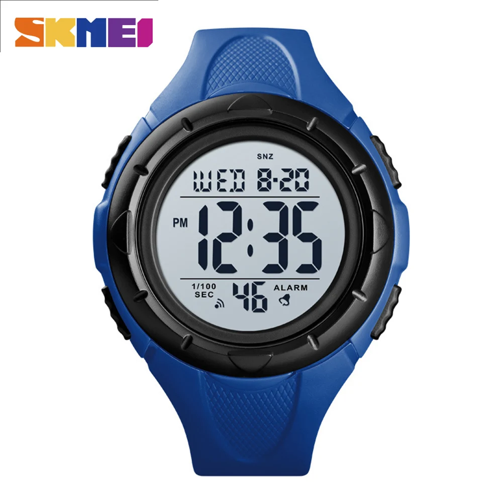 

SKMEI Sport Digital Watch Mens Outdoor Men Wrist Watch Simple 5bar Waterproof EL Light Display Alarm Clock montre homme 1535