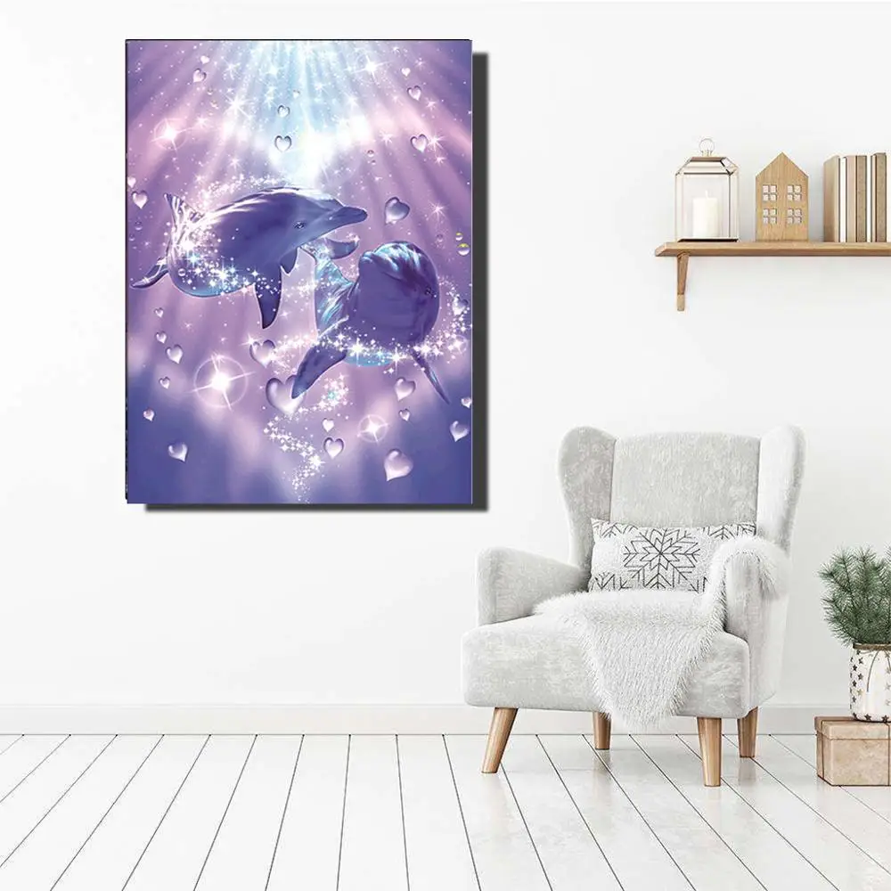 5d полноразмерная алмазная живопись сделай сам дельфин вышивка животный узор