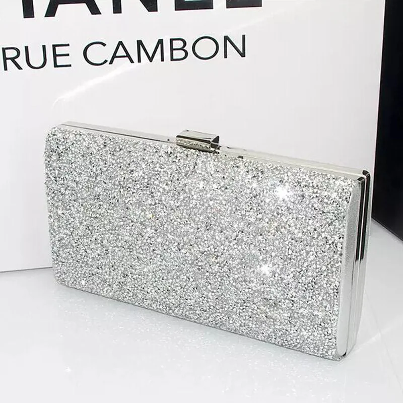 

2021 New Woman Clutch Bag High Quality Metal Buckle Dinner Bag Fashion Chain Shoulder Messenger Bag Wallet Card Bag Cosmetic Bag