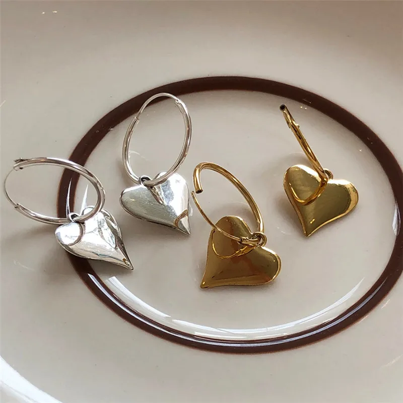 RUIYI реальные 925 стерлингового серебра в форме сердца серьги виде колец Элегантный