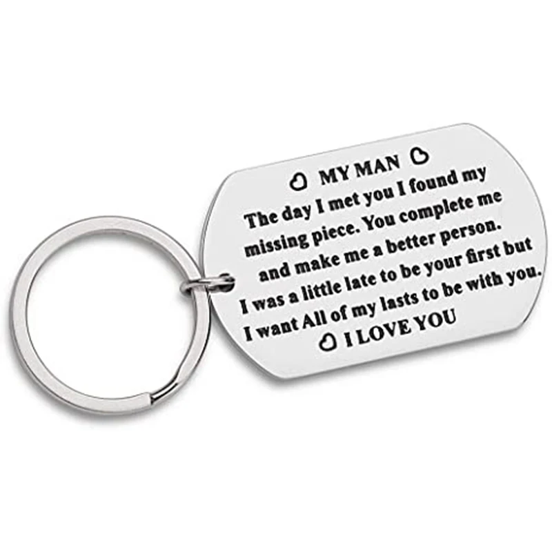 

Valentine's Day Anniversary Gifts for Him Men Husband To My Man Keychain I Love You Birthday Gifts for Hubby Boyfriend