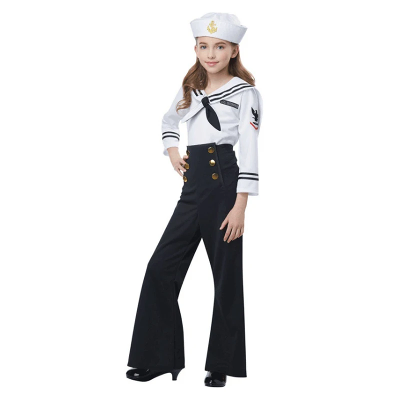 Костюм морского флота для девочек униформа костюмы Хэллоуина выступлений дня