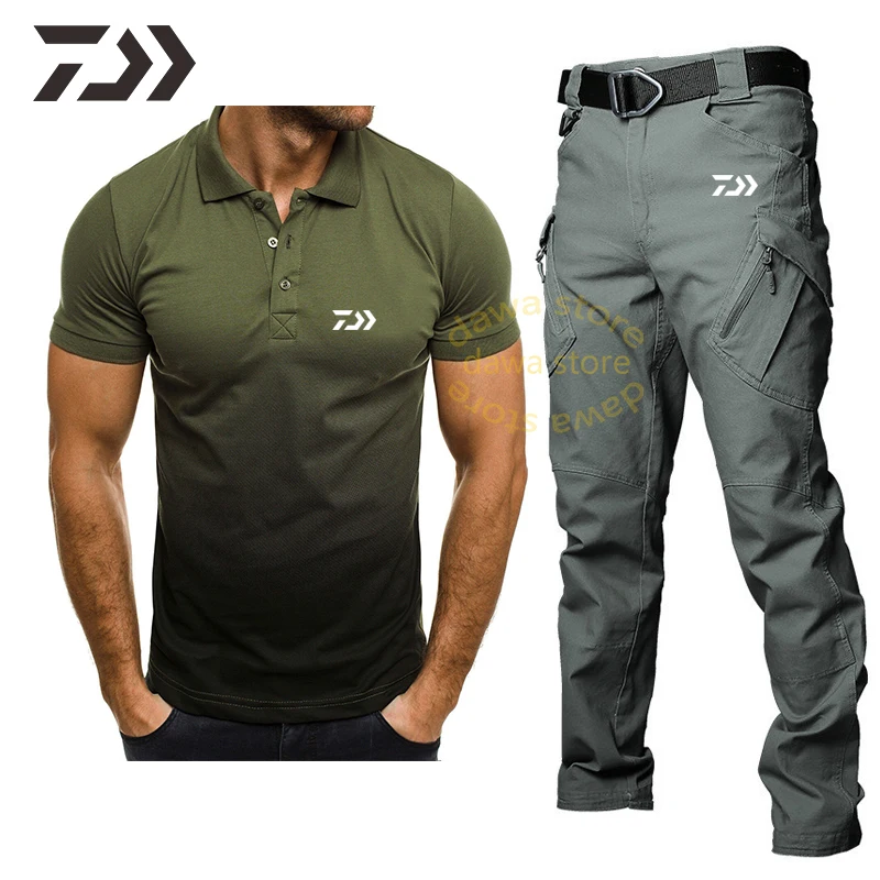 

Daiwa Fishing Suit Men t Shirt Breathable Polo Fishing Clothes Quick Dry Fishing Pants Men Waterproof outdoor Fishing Shirt
