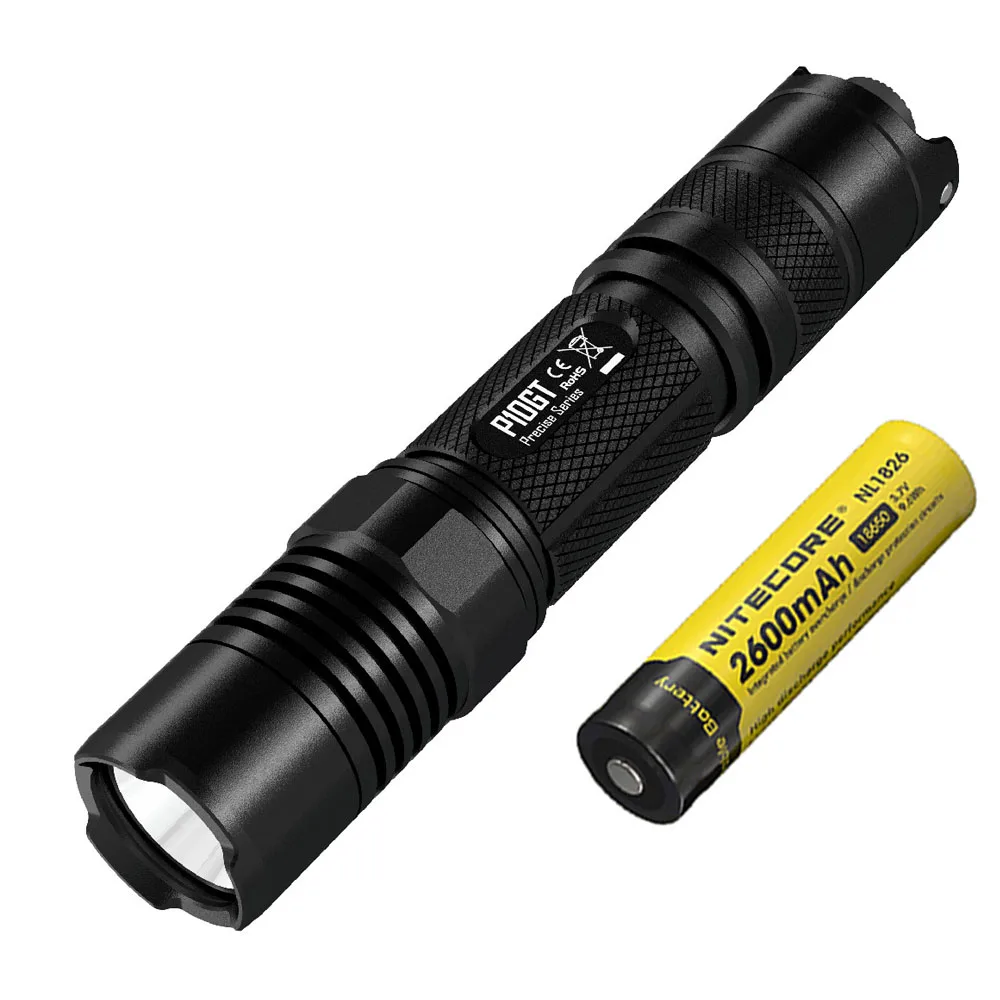 NITECORE P10GT тактический фонарь XP-L HI V3 светодиодный макс 900 люмен луч бросок 286 м факел Открытый Поиск спасательный маяк - Испускаемый цвет: P10GT NL1826