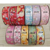 5yardslot grosgrain ribbon printed lovely floral satin ribbons for diy bow craft card gifts wrapping materials2538mm