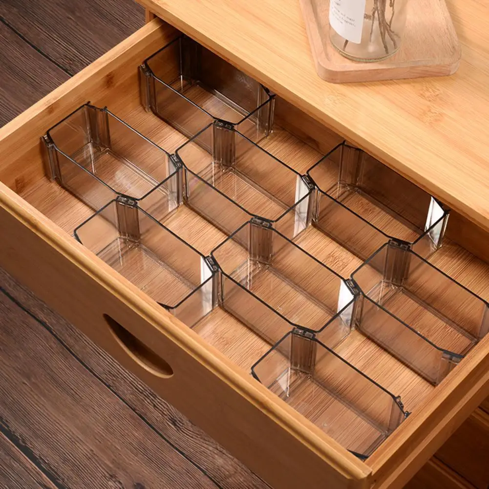 

6Pcs/Set Drawer Organizer Combine Free Durable Plastic Space Saving Drawer Divide Box for Closet