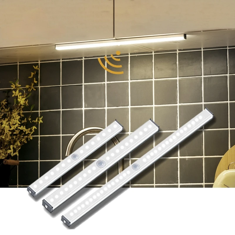 2020 светодиодный движения Сенсор ночной Светильник USB Перезаряжаемые 15 см/21 см/30