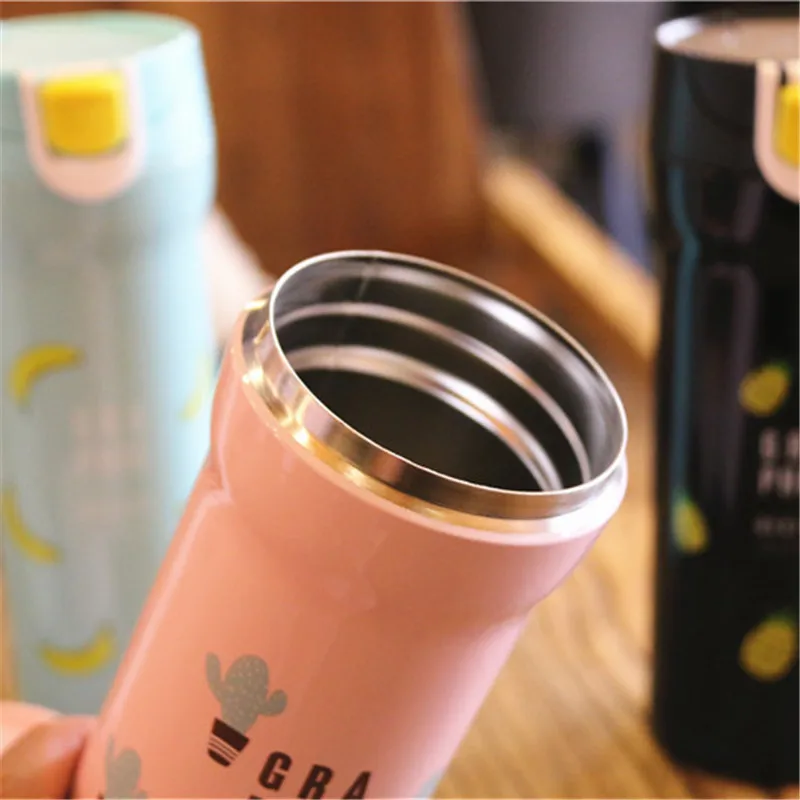 Портативный термосы фрукты Стиль термос для воды Студент Дети Вакуумный