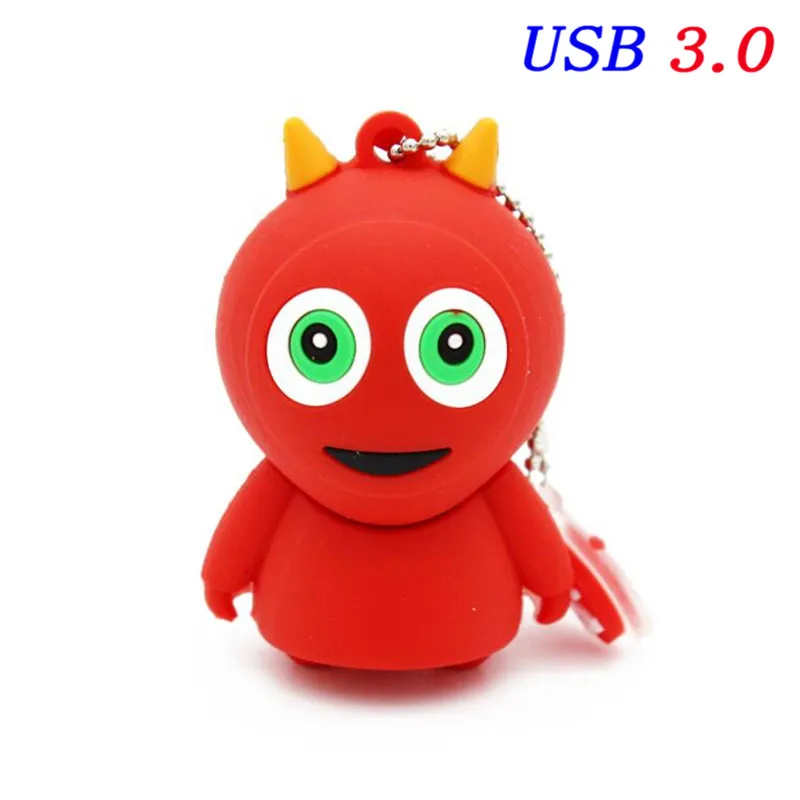 F Usb флеш-накопитель 32 ГБ 3,0, силиконовая ручка дьявола, 128 ГБ, 16 ГБ, 8 ГБ, 4 Гб, usb карта памяти, 64 ГБ, с Рождеством/Хэллоуином/подарком - Цвет: F