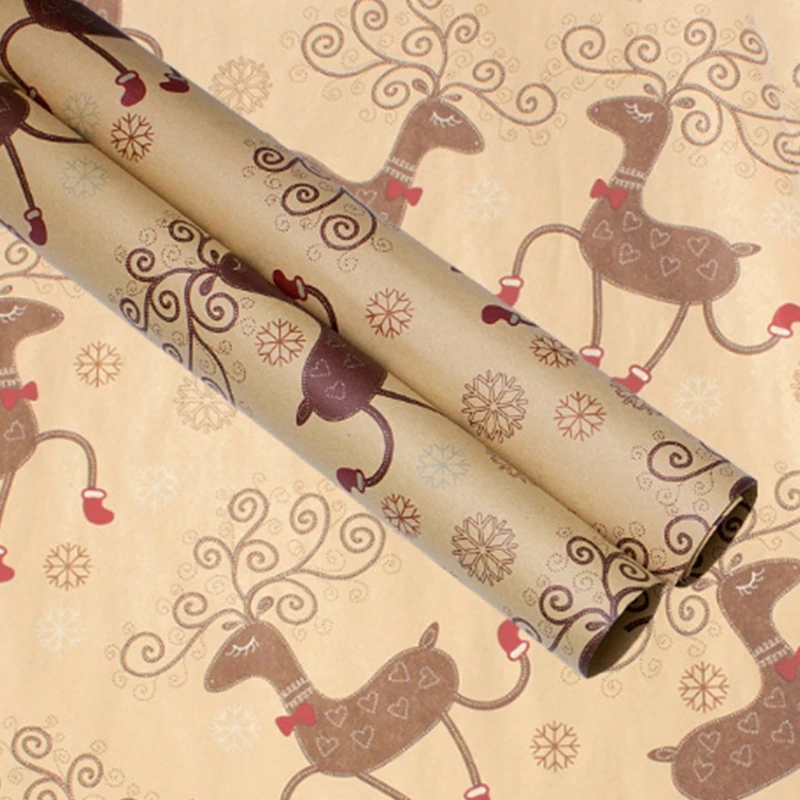 

5 Pcs Retro Christmas Element Wrapping Kraft Paper Wedding Decoration Gift Wrap Artware Packing Vellum Paper Handmade K3NA