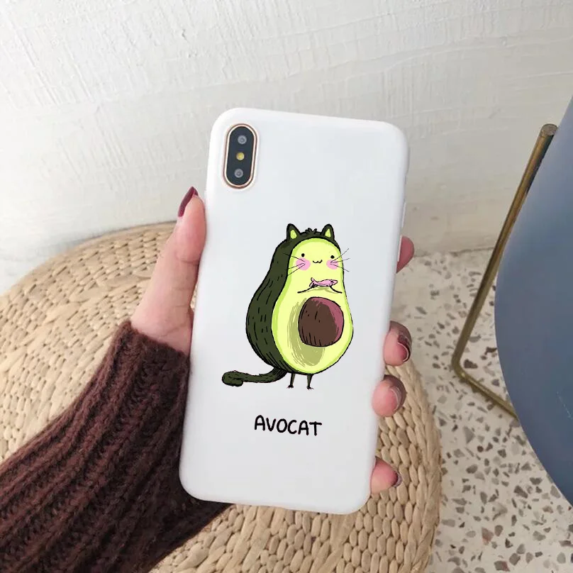 Мультфильм авокадо конфеты белый мягкий силикон чехол для телефона iPhone 11 SE 5 6 6S 7