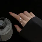 WANTME серебряное регулируемое кольцо в виде змеи 925 Стерлинговое Серебро Винтажное кольцо на палец с черным цирконием для женщин эффектные Свадебные украшения