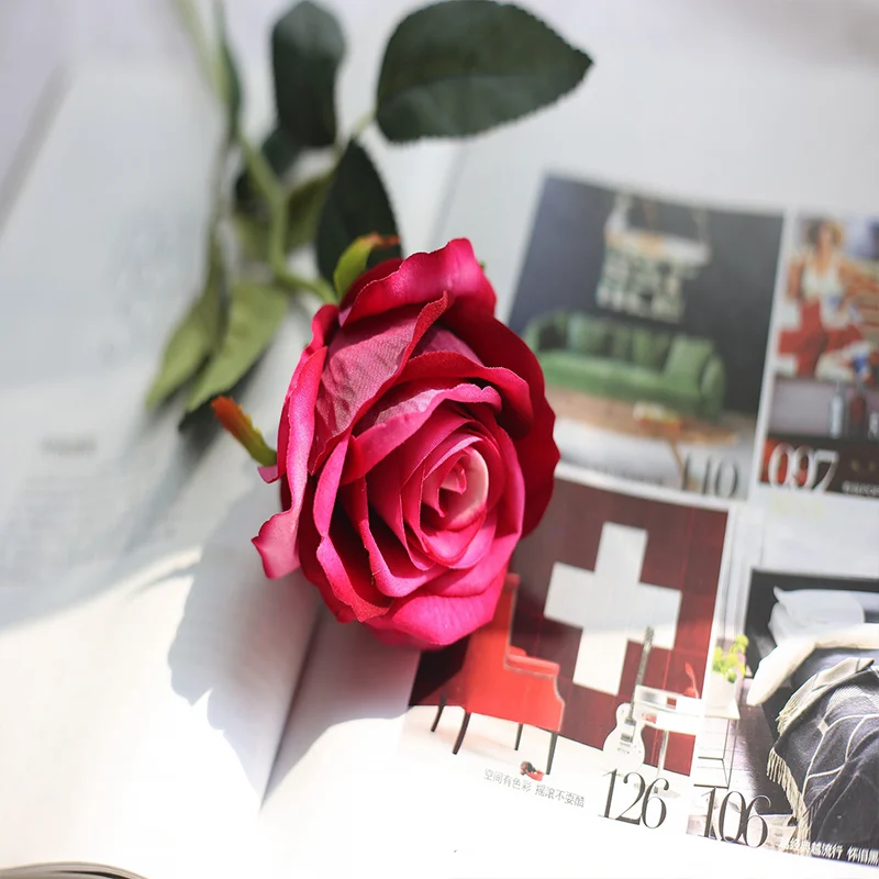 

Artificial Flannel Rose Flower Simulation Plant Home Decoration Wedding Bouquets Bonsai Potted Creative Crafts