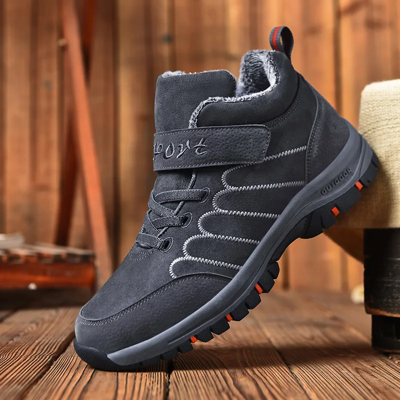 

Men Women Sneakers Outdoor Hiking Shoes Winter Snow Boots Plush Warm Trail Trekking Walking Sport Footwear Plus Size 36-48