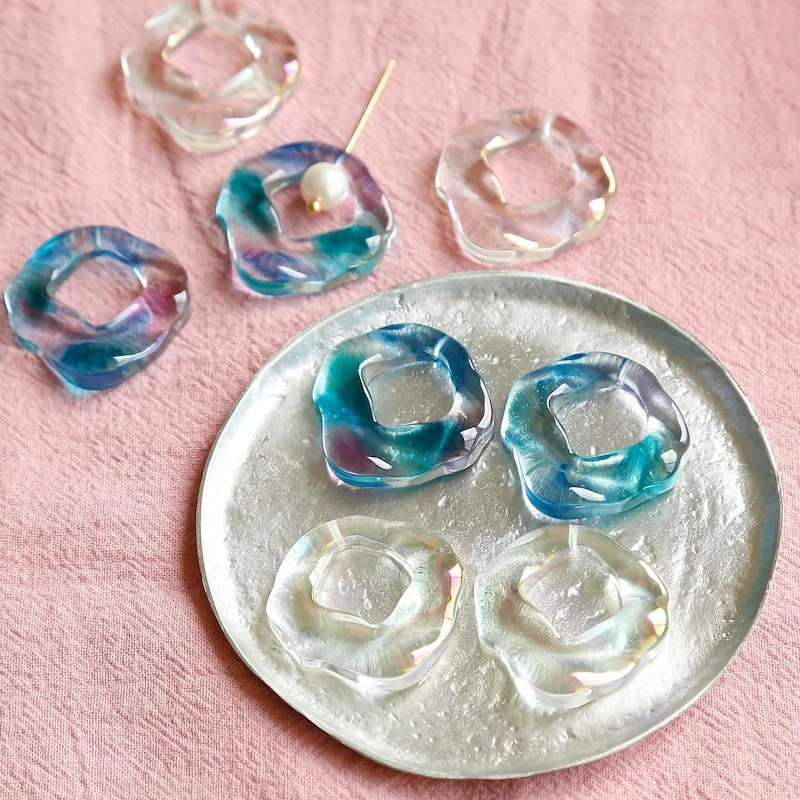 

Dreamy Color Smudge Glaze Pendant Earrings DIY Patch Handmade Jewelry Accessories Homemade Earring Kit