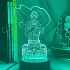 Аниме 3d лампа атака на Титанов Эрвин Смит для спальни декоративный светильник детский подарок на день рождения атака на Титанов светодиодный ночсветильник Манга