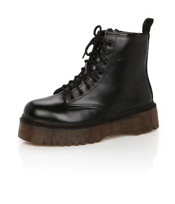 Модные женские зимние ботинки в стиле милитари сезон осень зима мотоциклетные