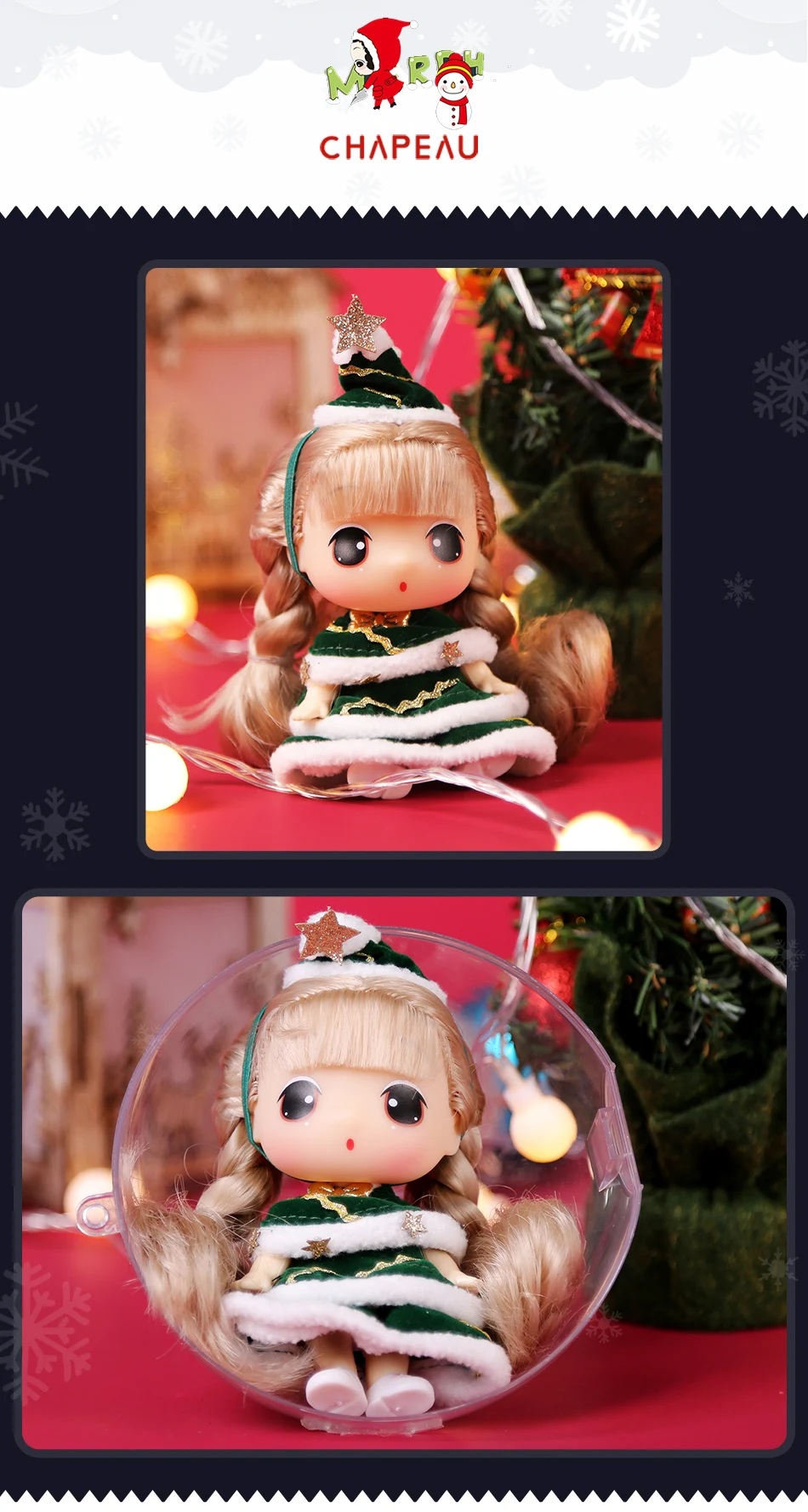 HUIQIBAO игрушки 9 см кукла Ddung Рождество запутанные куклы одеваются BJD брелок для девушек Подвеска детская игрушка подарок на день рождения