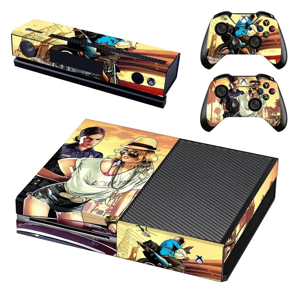 Grand Theft Auto V GTA 5 наклейка с полным покрытием для консоли Xbox One Kinect и 2 контроллеров