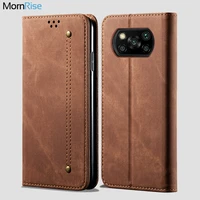 for xiaomi mi poco x3 x3 gt wallet case magnetic book flip cover for pocophone m3 pro denim leather bags kickstand card holder