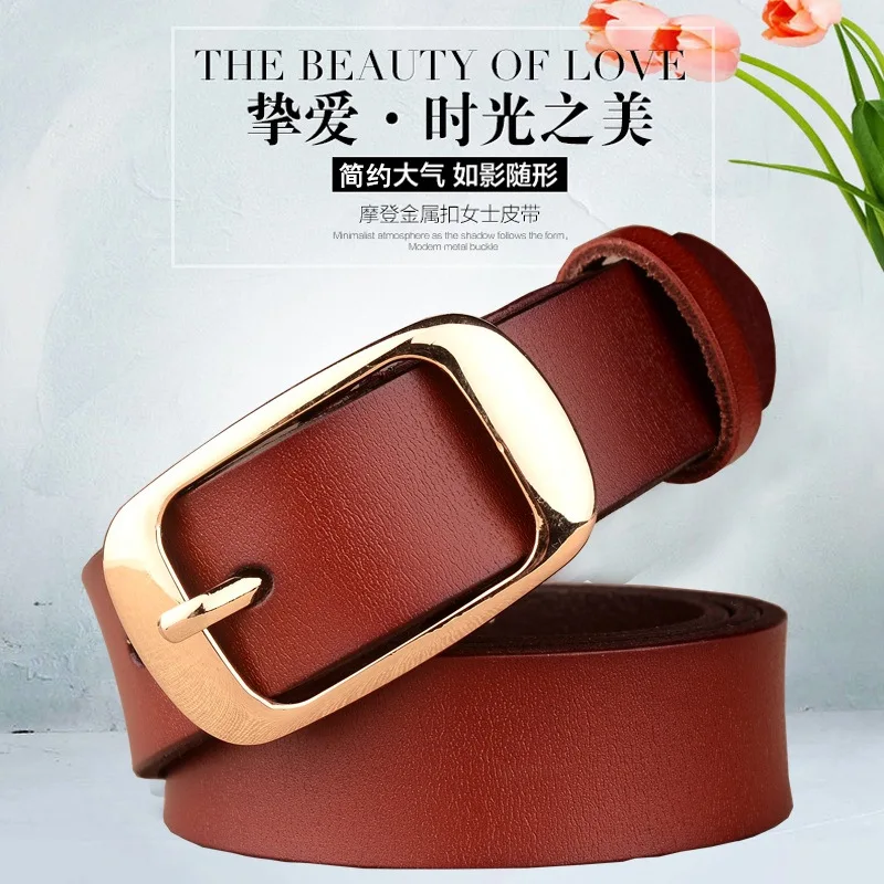 Hot Selling Women's Leather Belt Fashionable Leather Korean Belt Versatile Leisure Time Leather Belt Woman A Fine Decoration