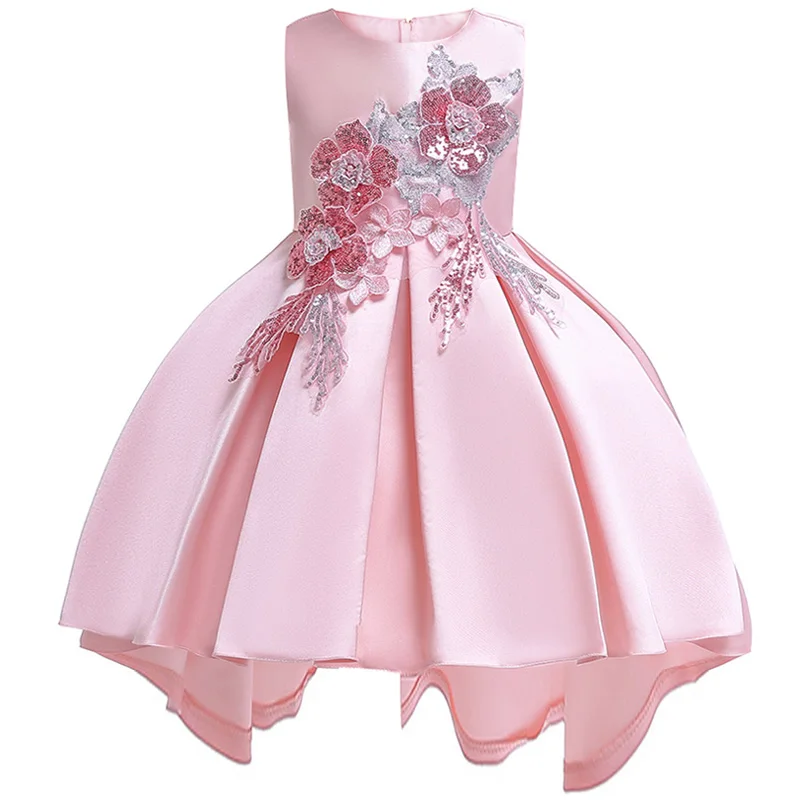 New girls tail dress twill forging sequins embroidered princess wedding banquet tuxedo suitable for 3-8 years old | Детская одежда и