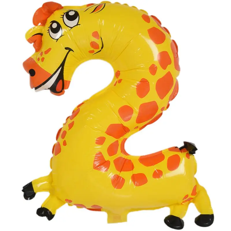 HOT-Cute kids Pet Numbers Foil Balloon Animal Air walker Helium Fun Birthday Parties Decor Giraffe 2 | Дом и сад