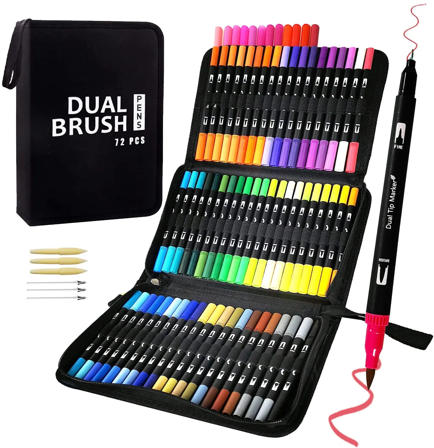 Bolígrafos de punta Dual para niños y adultos, rotuladores de punta de fieltro de colores,