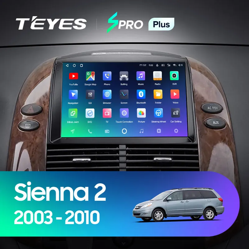TEYES SPRO Plus Штатная магнитола For Тойота Сиенна 2 XL20 Toyota Sienna II 2003 - 2010 Android 10 до 8-ЯДЕР 6 +