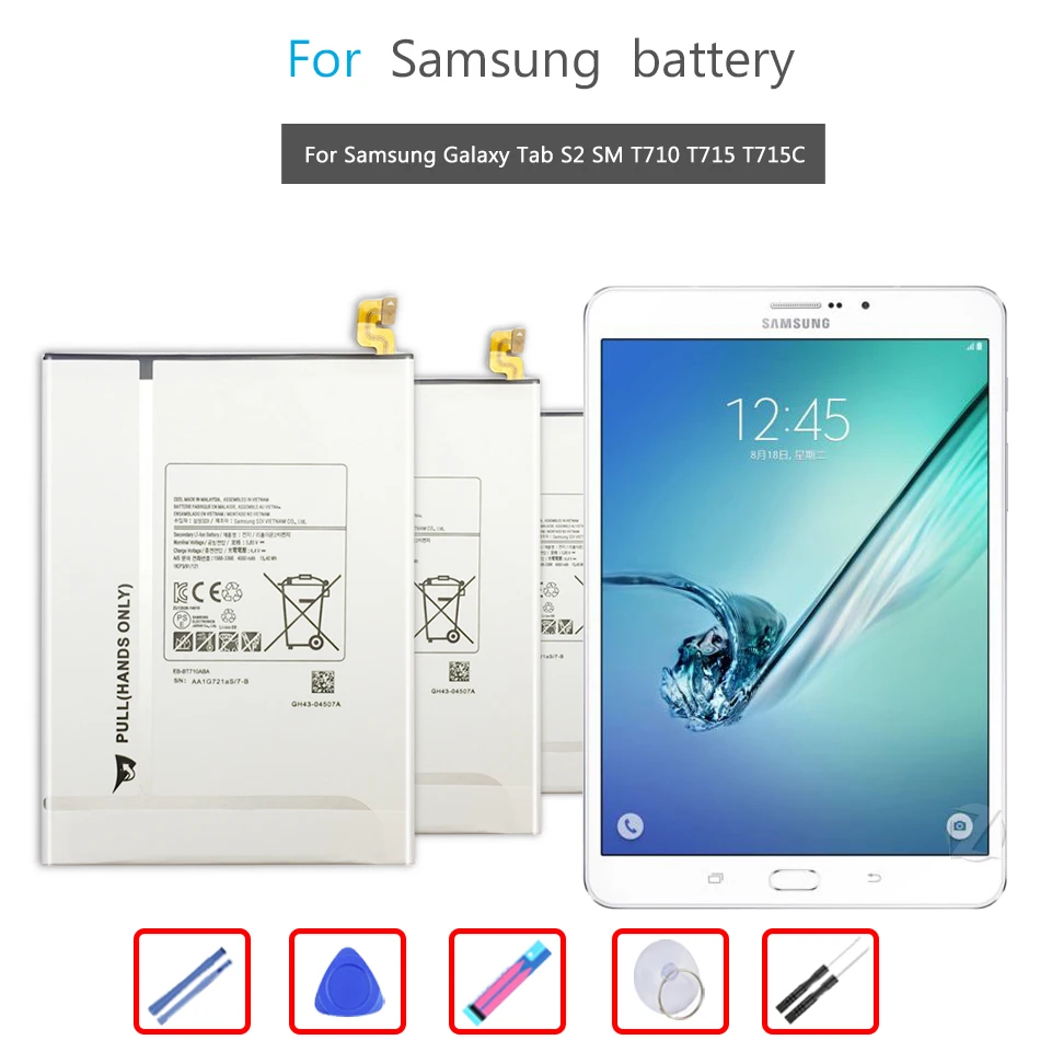 

Tablet Li-Polymer Battery For Samsung Galaxy Tab S2 8.0 SM T710 T715 T715C SM-7710 SM-T715 Battery 4000mAh EB-BT710ABE