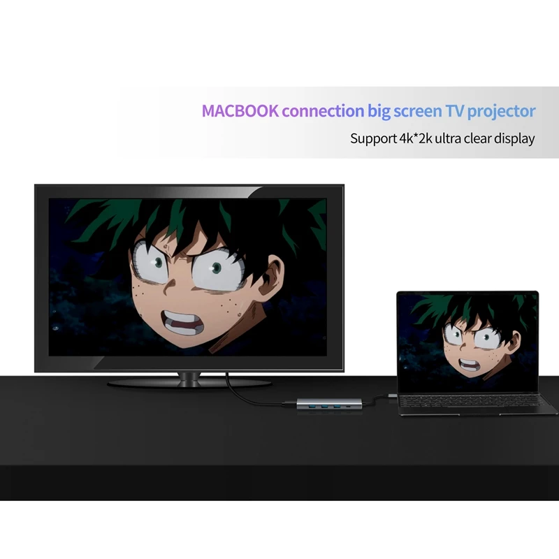 Концентратор USB C для Pro/Air 5-в-1 концентратор с 4K HDMI-совместимым 60 Вт зарядкой PD 3