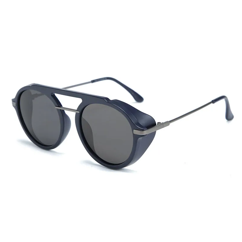 2019 солнцезащитные очки в стиле стимпанк для мужчин двойной луч Круглые