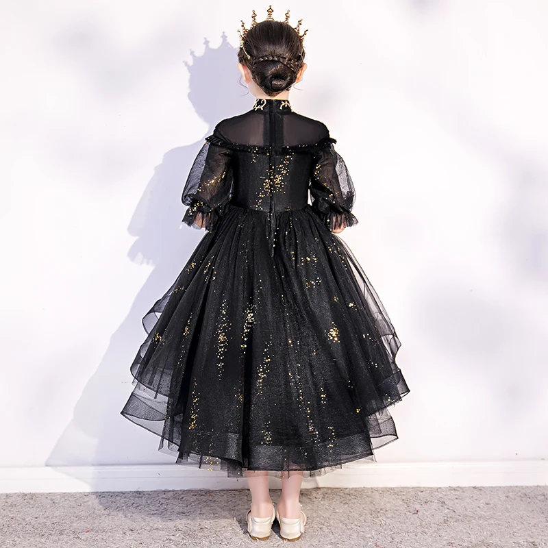 Flower Girl Dresses Princess Lace Bow Sequined Elegant Ball Gown Tiered Knee-Length Tulle Luxury Embroidery Kid Party Dress D245 | Свадьбы и