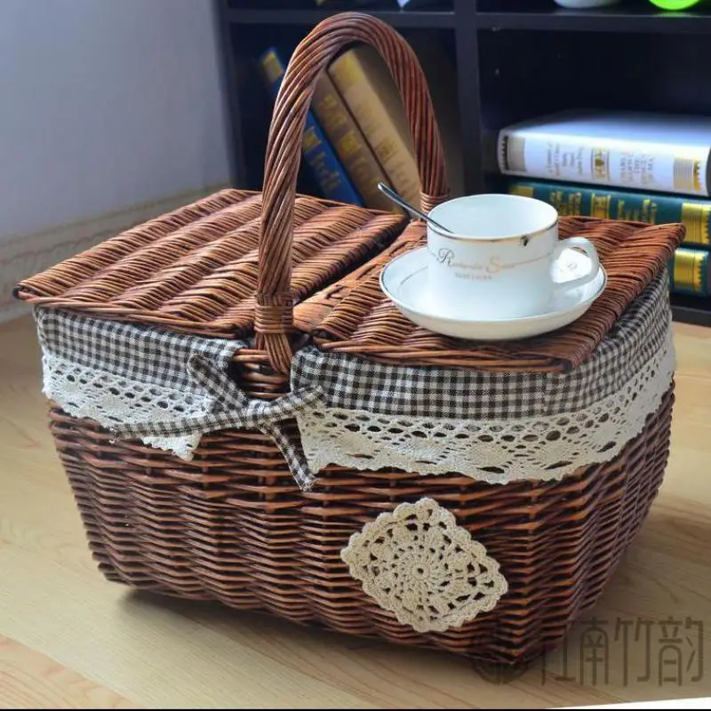 Плетеная корзина для путешествий закусок пикника | Дом и сад