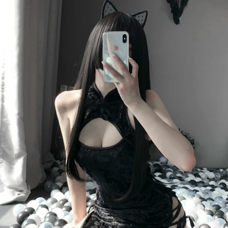 Ночные рубашки в стиле ретро чонсам Женский костюм для косплея с высокой