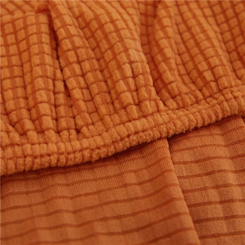 Чехол для дивана однотонный жаккардовый мягкий оранжевый 45012 | Дом и сад