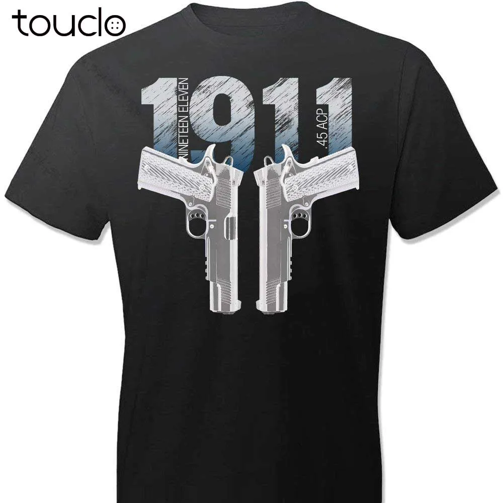 1911 Colt пистолет Pro 2Nd поправку 100% хлопок Мужчины повседневных футболок с коротким