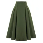 Женская модная повседневная юбка с карманами, винтажная плиссированная юбка с высокой талией, плиссированная юбка, элегантная женская юбка, новинка 2021