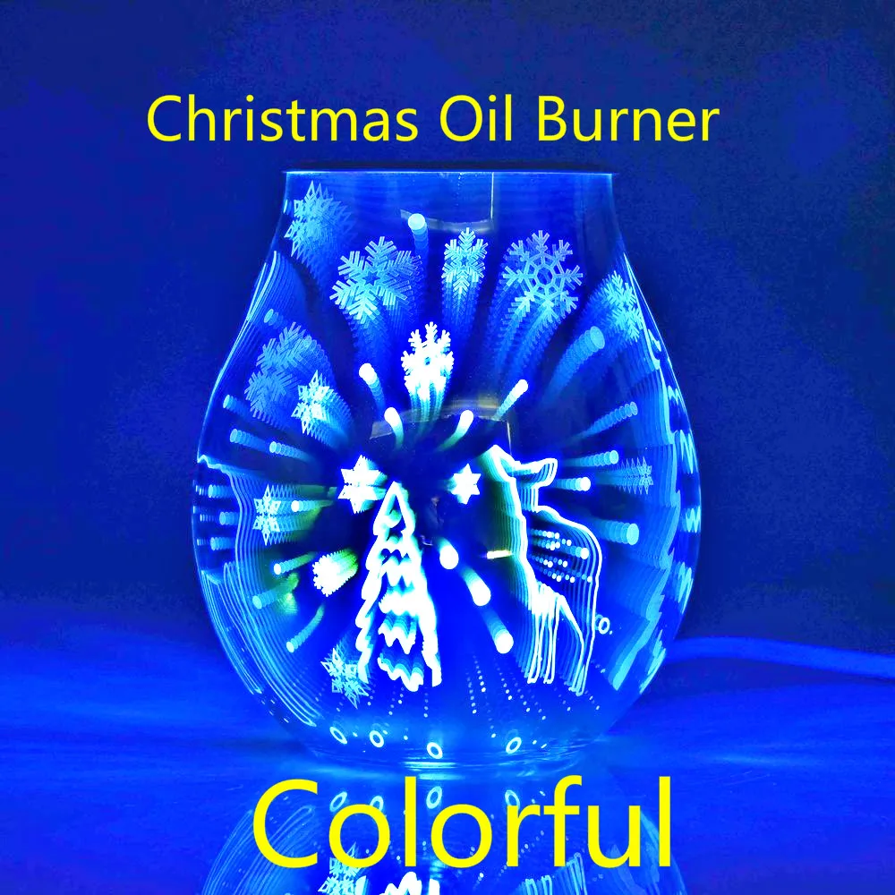 Christmas Gifts Glass Electric Oil Warmer Candle Warmer Wax Tart Burner Aroma Decorative Lamp for Home Office Gifts Decor