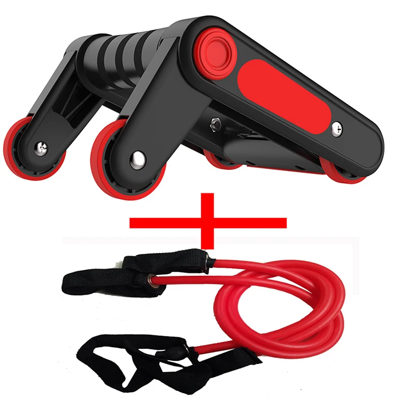

Foldable Abdominal Wheel Workout Abdominal Roller Fitness Training Equipment Push-up Press-up With Rope Gym Equipment #07