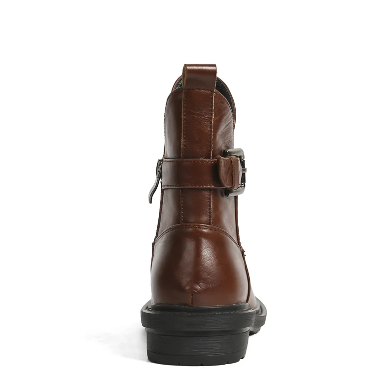 

2021 Hot New Genuine Leather Women Boots Autumn Winter Shoes Woman Fashion Combat Shoes Ankle Boots